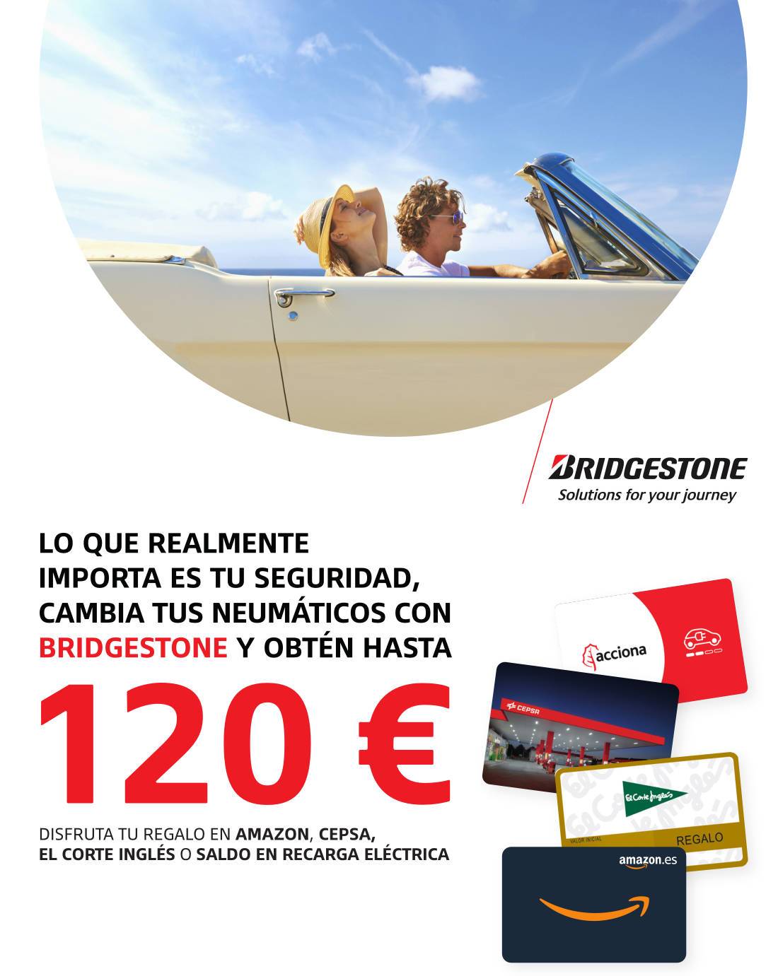 Llévate hasta 120€ al montar neumáticos Bridgestone
