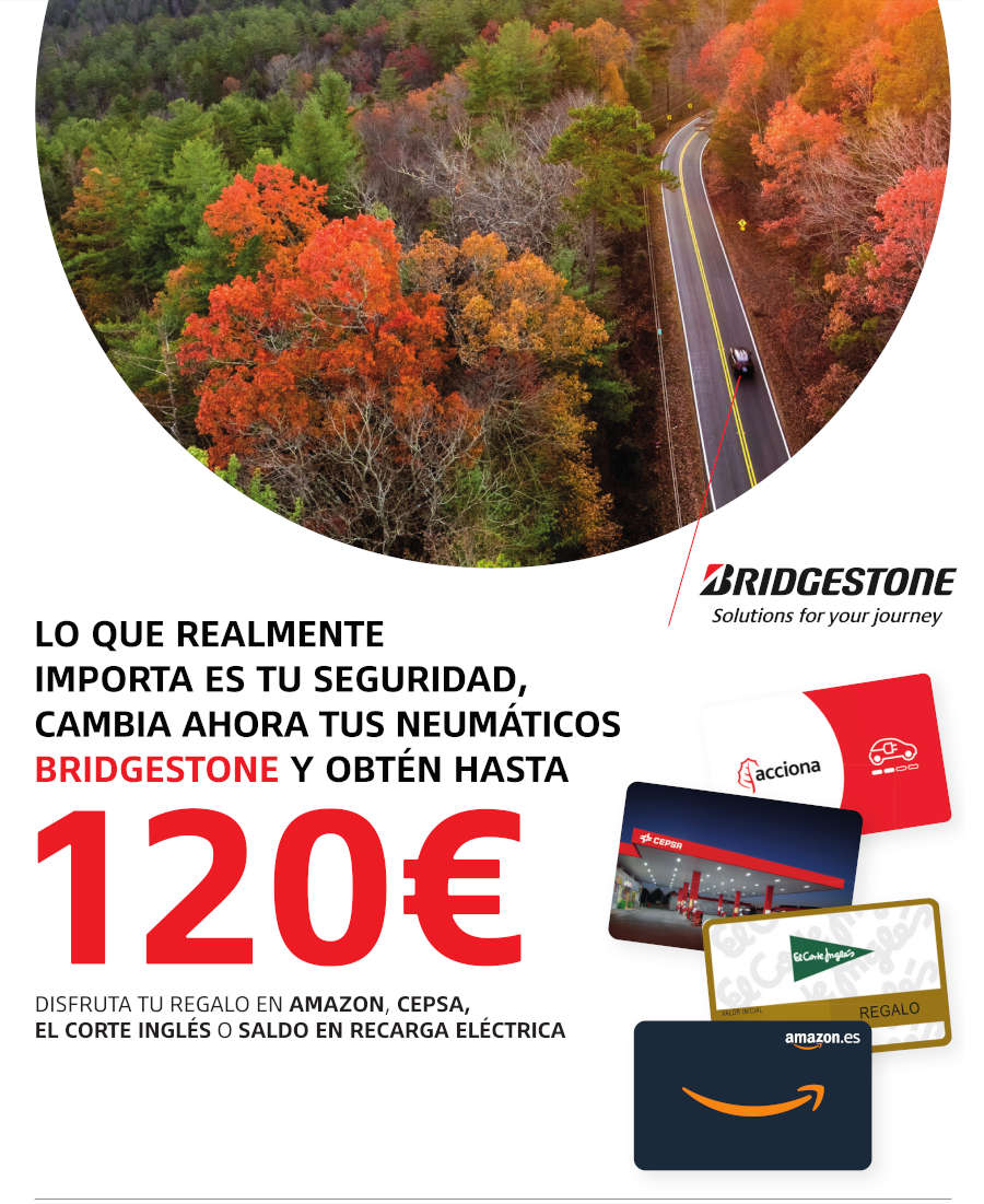 Llévate hasta 120€ al montar neumáticos Bridgestone