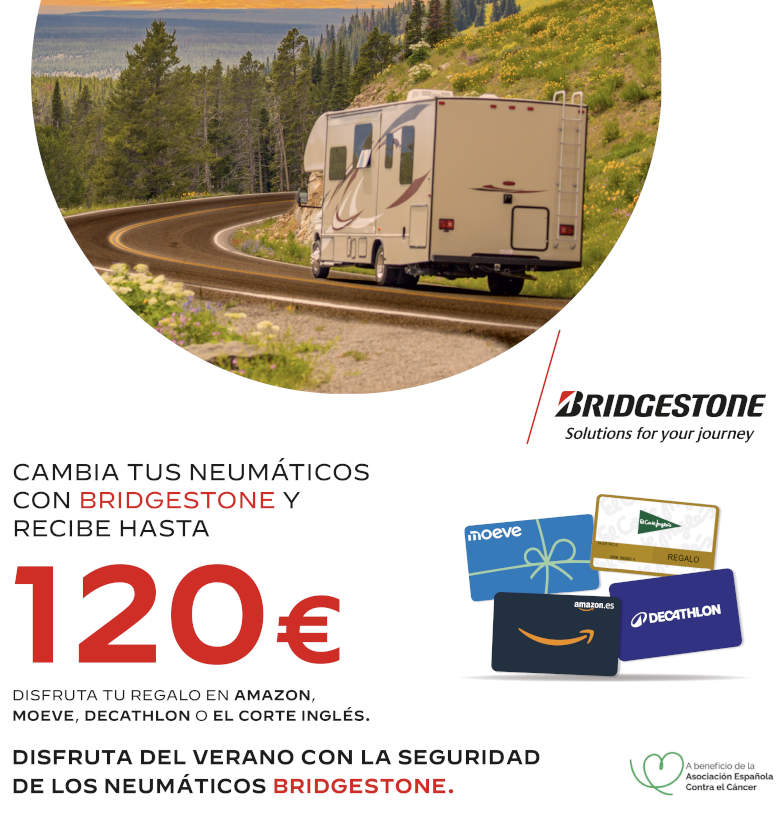 Llévate hasta 120€ al montar neumáticos Bridgestone