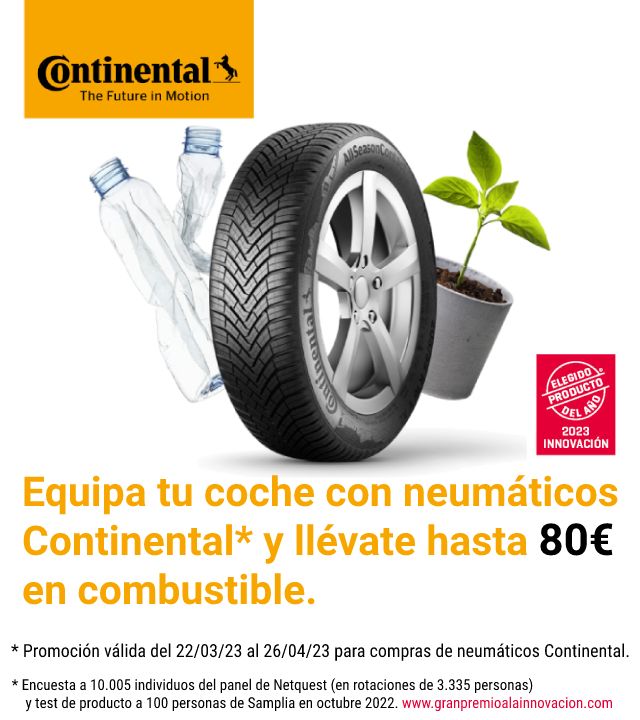 Equipa tu coche con neumáticos Continental y llévate hasta 80€ en combustible.